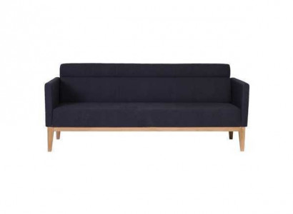 Schwarzer Dreisitzer Luxus 3-Sitzer Couch Designer Polstersofa Holzfüße